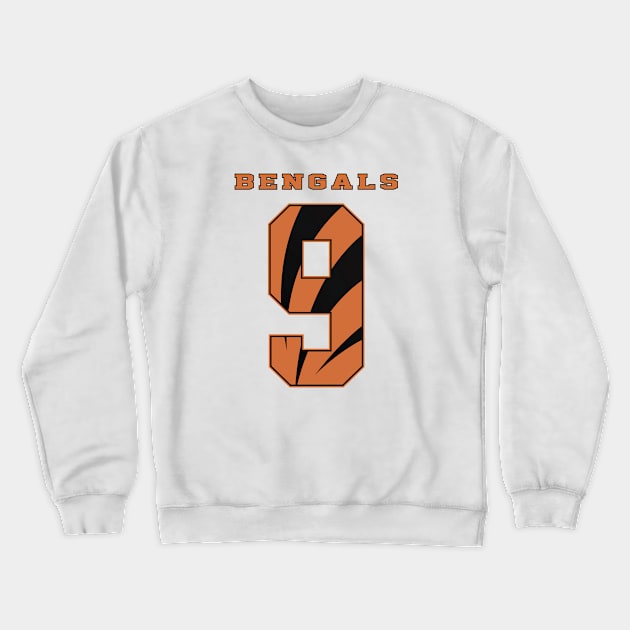 Bengals - Player Number 9 Crewneck Sweatshirt by apparel-art72